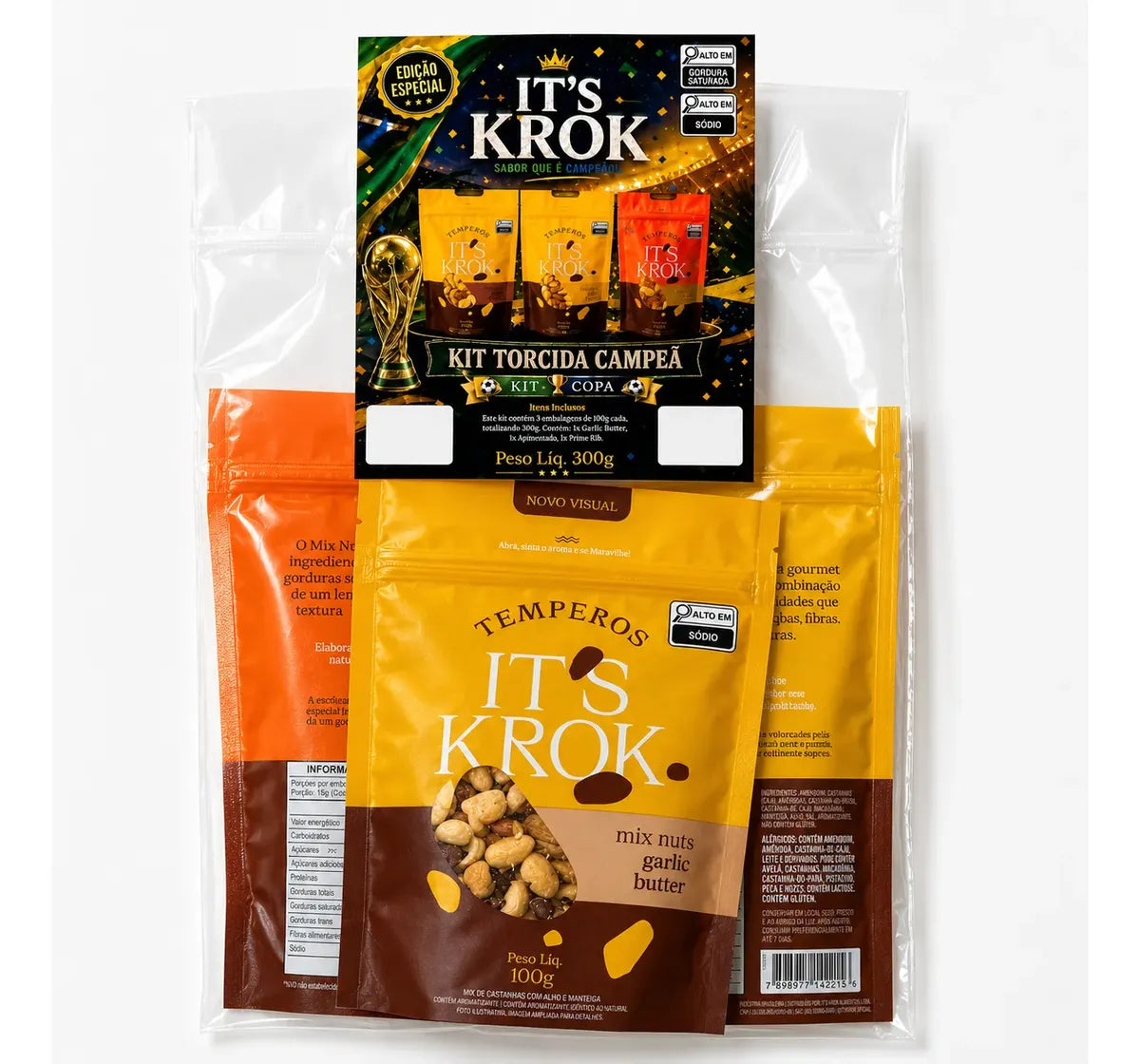 Kit Torcida Mix Nuts It's Krok 300g 3 Sabores Selecionados