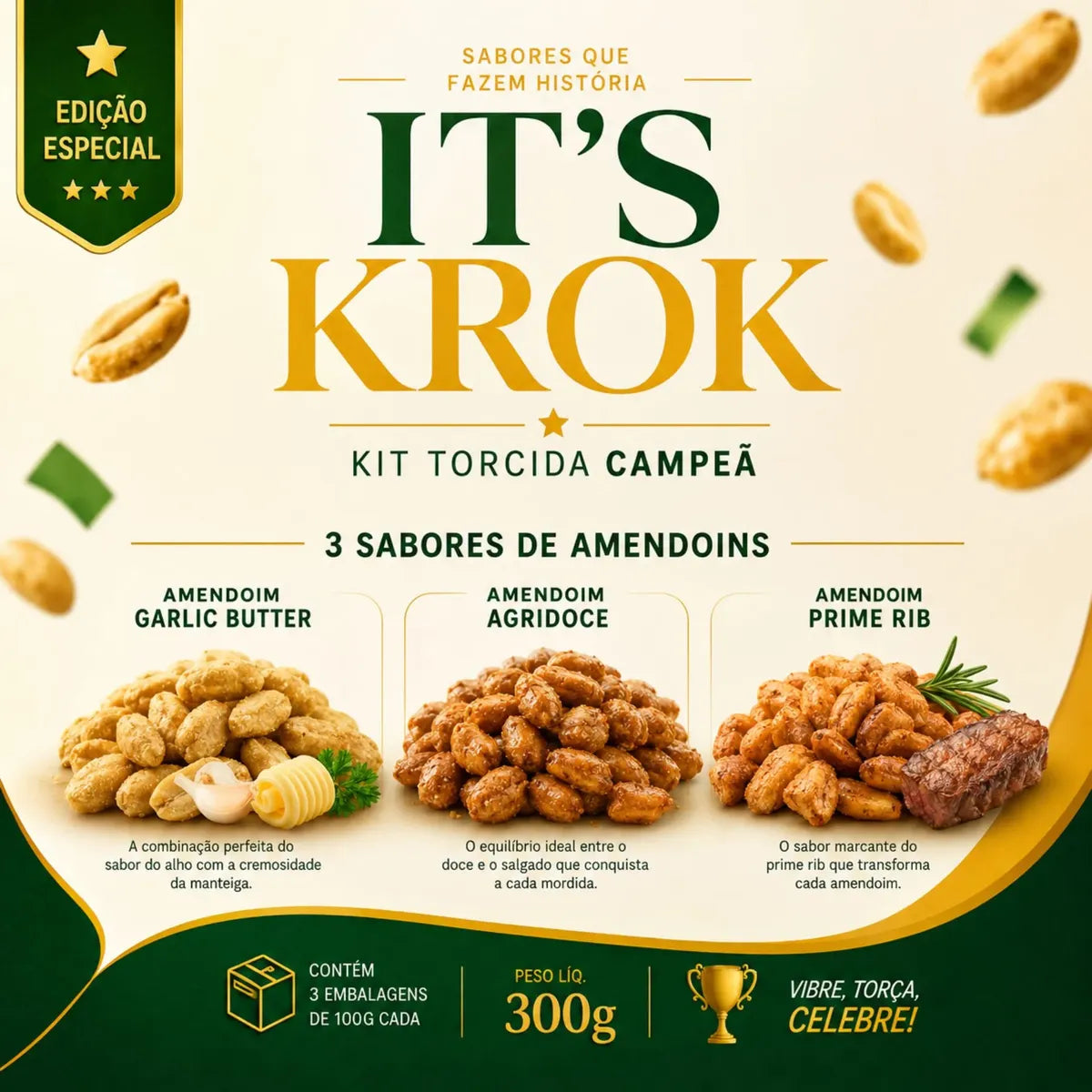 Kit Copa Torcedor It`s Krok 300g - Mix De Amendoim