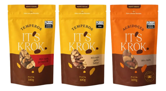 Kit Torcida Mix Nuts It's Krok 300g 3 Sabores Selecionados