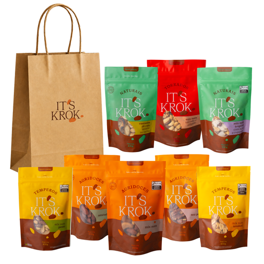 Kit premium - Amêndoa, pecã, Castanha de Caju Assada do Tacho, Mix Tropical, Pesto, Smoked, Torradas e Salgadas e Agridoe