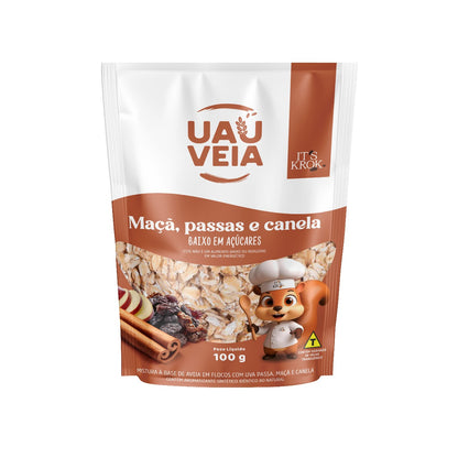Uauveia maçã, passas e canela sem açúcar 100g