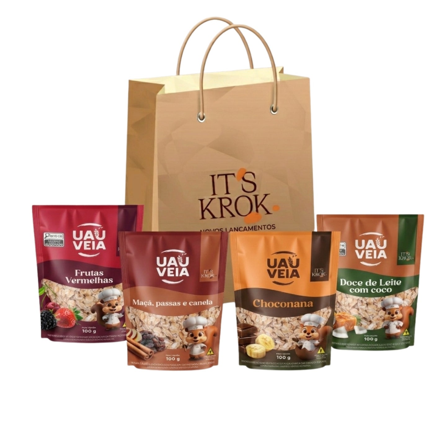 Kit degustação Uauveia (sabores com açúcar mascavo)